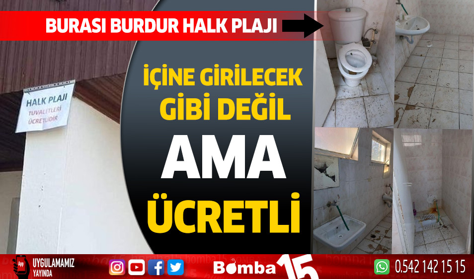 Burdur Halk Plajı tuvaletlerinin görüntüsü içler acısı Burdur Haber