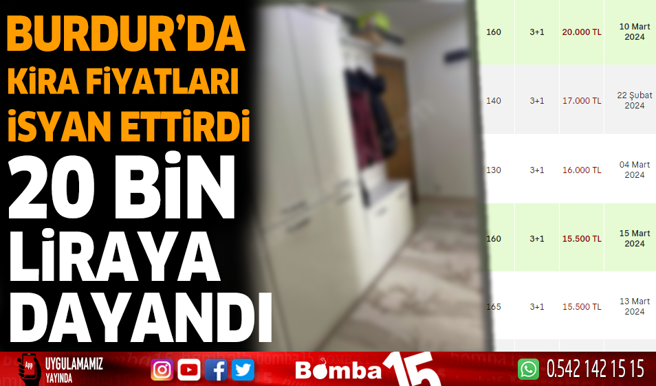 Burdur Da Kira Fiyatlar Syan Ettirdi Bin Liraya Dayand Burdur