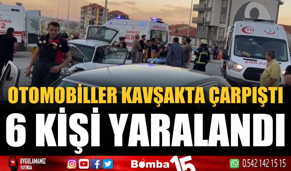 Kavşağa kontrolsüz giren otomobiller çarpıştı 6 yaralı Burdur Haber