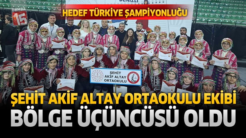 Şehit Akif Altay Ortaokulu Halk Oyunları Ekibi Bölge Üçüncüsü Oldu