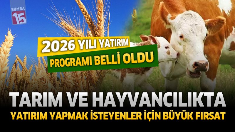 Tarım ve Hayvancılıkta Yatırım Yapmak İsteyenler İçin Büyük Fırsat: 2026 Yılı Yatırım Programı Belli Oldu