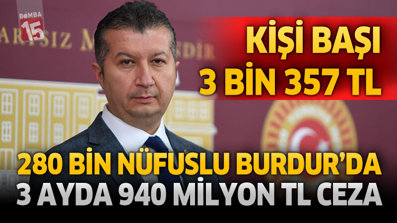 280 Bin Nüfuslu Burdur’da 3 Ayda 940 Milyon TL Ceza: Kişi başı 3 bin 357 TL