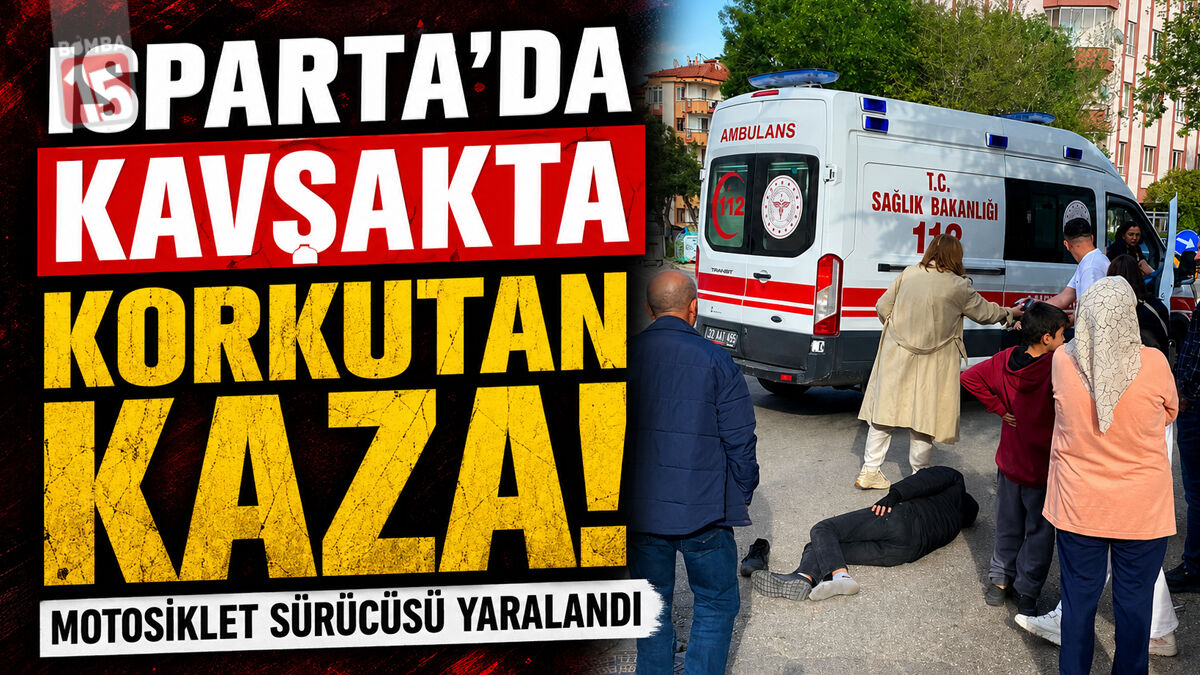 Isparta’da Kavşakta Korkutan Kaza: Motosiklet Sürücüsü Yaralandı