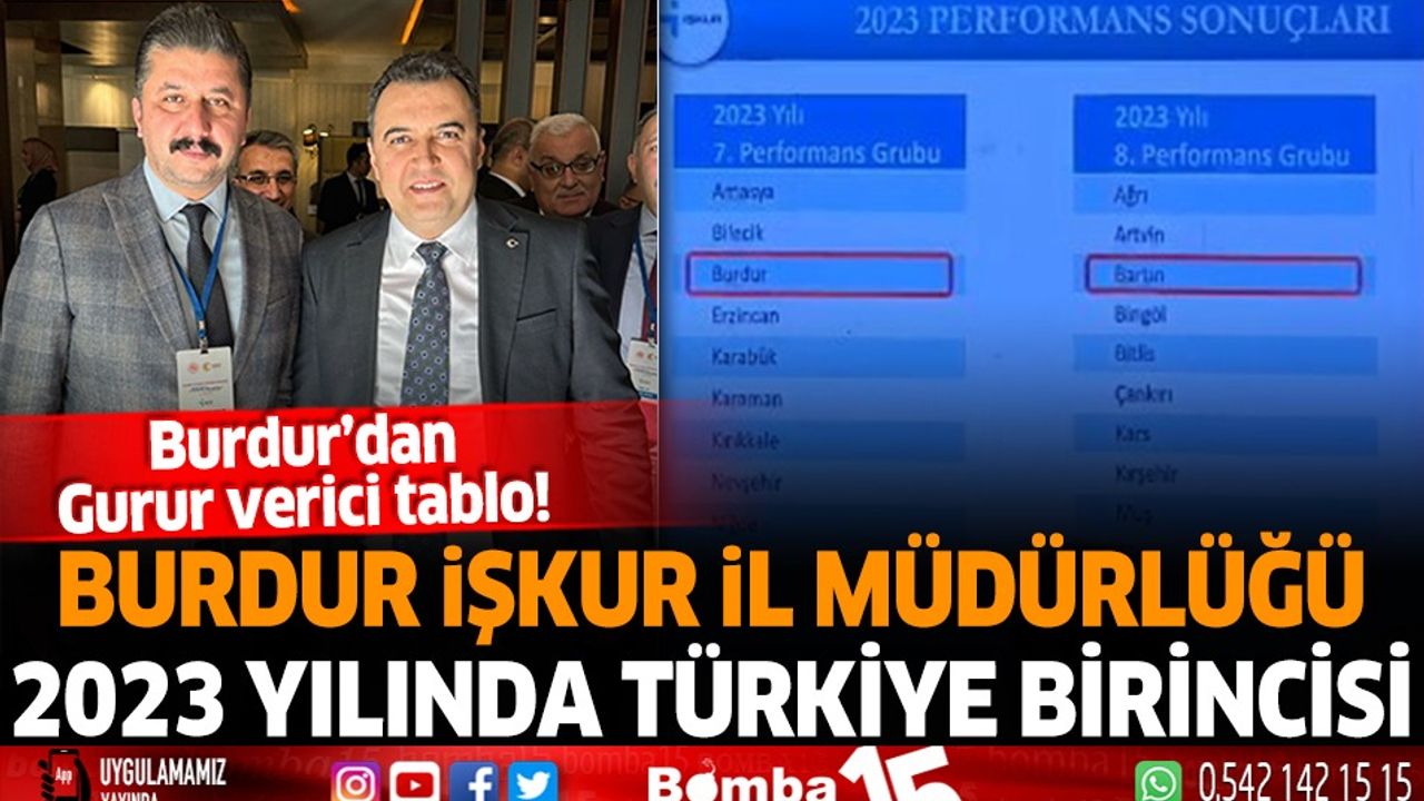 Burdur Çalışma ve İş Kurumu İl Müdürlüğü 2023 Yılında Türkiye Birincisi!