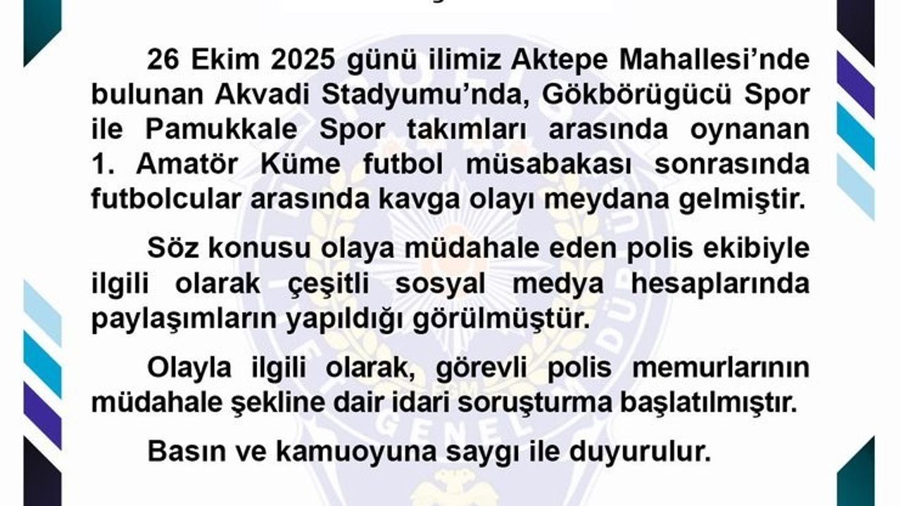 Amatör maçta polisin biber gazlı müdahalesiyle ilgili soruşturma başlatıldı