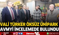 Vali Türker Öksüz Ünipark AVM yi incelemede bulundu