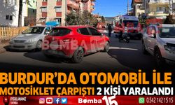 Burdur'da otomobil ile motosiklet çarpıştı 2 kişi yaralandı