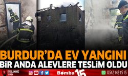 Burdur'da ev yangını , bir anda alevlere teslim oldu