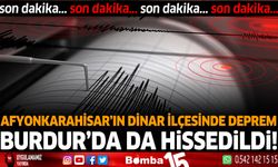 Dinar'da deprem! Burdur'da da hissedildi