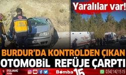 Burdur'da kontrolden çıkan otomobil refüje çarptı. Yaralılar var!