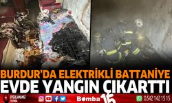 Burdur'da elektrikli battaniye evde yangın çıkarttı