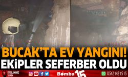 Bucak'ta ev yangını ekipler seferber oldu