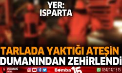 Tarlada yaktığı ateşin dumanından zehirlendi