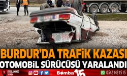 Burdur'da trafik kazası, Otomobil Sürücüsü Yaralandı