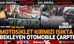 Burdur'da motosiklet sürücüsü otomobile arkadan çarptı!