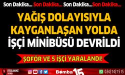 Isparta Burdur karayolunda işçi minibüsü devrildi. Yaralılar var!