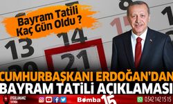 Cumhurbaşkanı Erdoğan'dan Bayram Tatili Açıklaması