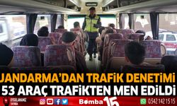 Jandarma'dan trafik denetimi 53 araç trafikten men edildi