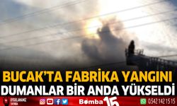 Bucak'ta Fabrika Yangını Dumanlar Bir Anda Yükseldi