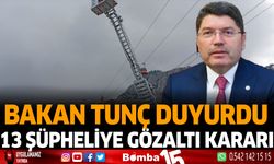 Bakan Tunç Duyurdu 13 Şüpheliye Gözaltı Kararı