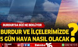 Burdur ve ilçelerinin 5 günlük hava tahminleri