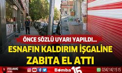 Burdur Belediyesi zabıta ekipleri kaldırım işgali denetimi yaptı