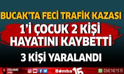 Bucak'ta Feci Trafik Kazası 1'i Çocuk 2 Kişi Hayatını Kaybetti