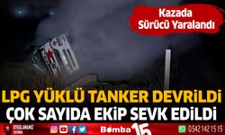 Burdur Antalya Karayolunda LPG yüklü tanker devrildi