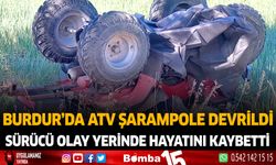 Burdur'da ATV Şarampole Devrildi Sürücü Olay Yerinde Hayatını Kaybetti
