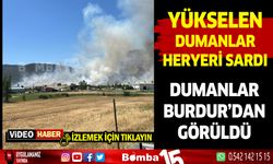 Dev duman bulutu Burdur'dan görüldü