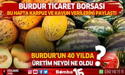 Burdur Ticaret Borsası Burdur'un 40 yıllık kavun ve karpuz üretim istatistiğini paylaştı