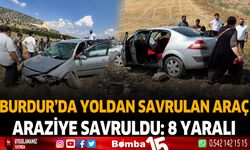 Burdur'da yoldan çıkan otomobil araziye savruldu: 8 yaralı
