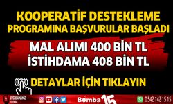 Kooperatif destekleme programına başvurular başladı