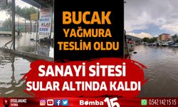 Bucak yağmura teslim oldu sanayi sitesi sular altında kaldı