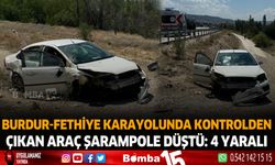 Burdur-Fethiye karayolunda kontrolden çıkan otomobil şarampole düştü: 4 yaralı