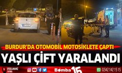 Burdur'da otomobil yaşlı çiftin sürdüğü motosiklete çarptı