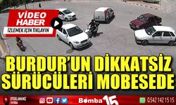 Burdur'da dikkatsiz sürücülerin kaza görüntüleri yayınlandı