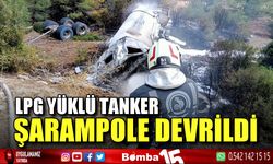 LPG yüklü tanker şarampole devrildi