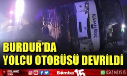 Burdur'da yolcu otobüsü devrildi