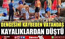 Dengesini kaybeden vatandaş kayalıklardan düştü