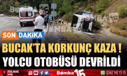 Bucak'ta korkunç kaza, yolcu otobüsü devrildi