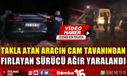 Takla atan otomobilin cam tavanından fırlayan sürücü ağır yaralandı