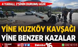 Burdur Kuzköy kavşağında trafik kazası. 4 kişi yaralandı