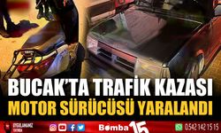 Bucak'ta trafik kazası! Motor sürücüsü yaralandı