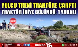 Yolcu treni hemzemin geçitte traktöre çarptı