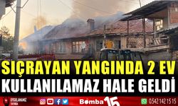 Yangında bitişik iki ev kullanılamaz hale geldi