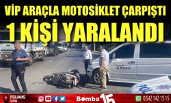 VİP araçla motosiklet çarpıştı, 1 yaralı