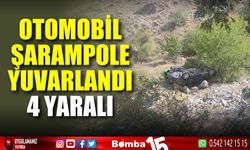 Şarampole yuvarlanan araçta 4 kişi yaralandı