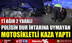 Polisin 'dur' ihtarına uymayan motosikletli kaza yaptı: 1'i ağır 2 yaralı