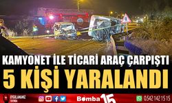 Kamyonet ile ticari araç çarpıştı: 5 yaralı